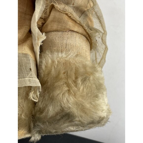 Antique Rabbit Bunny Floral Bloomer Dress red Eyes Straw Stuffed Mohair - Picture 13 of 15